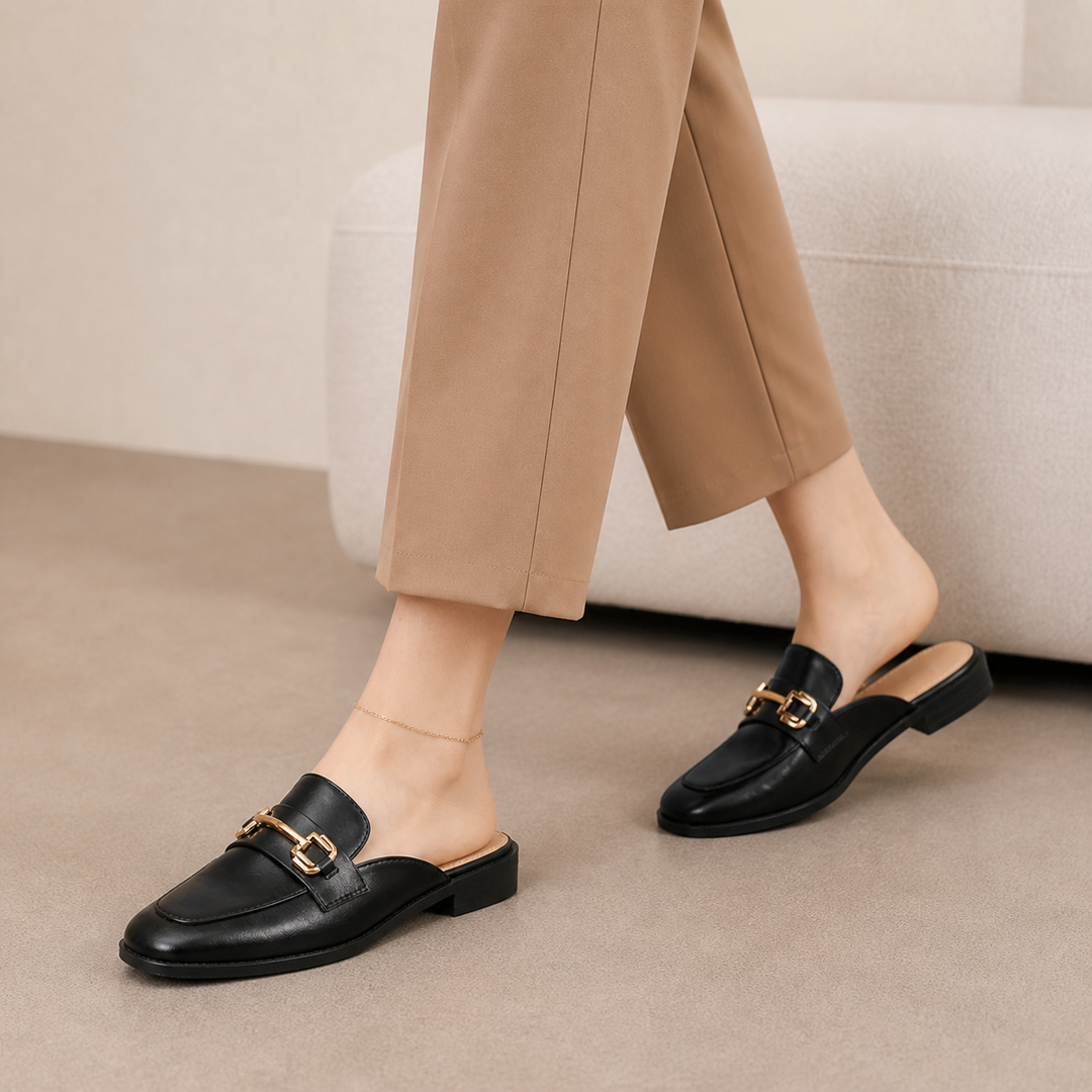 Dianne Flat Mule - London Lake