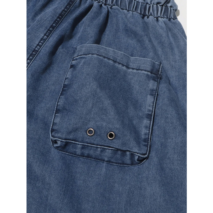 Ella Drawstring Cargo Jeans - London Lake