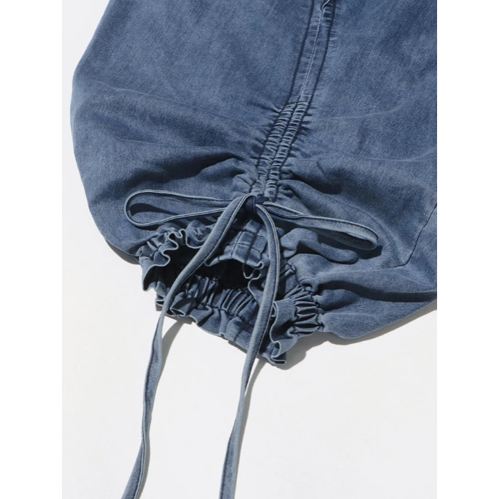 Ella Drawstring Cargo Jeans - London Lake