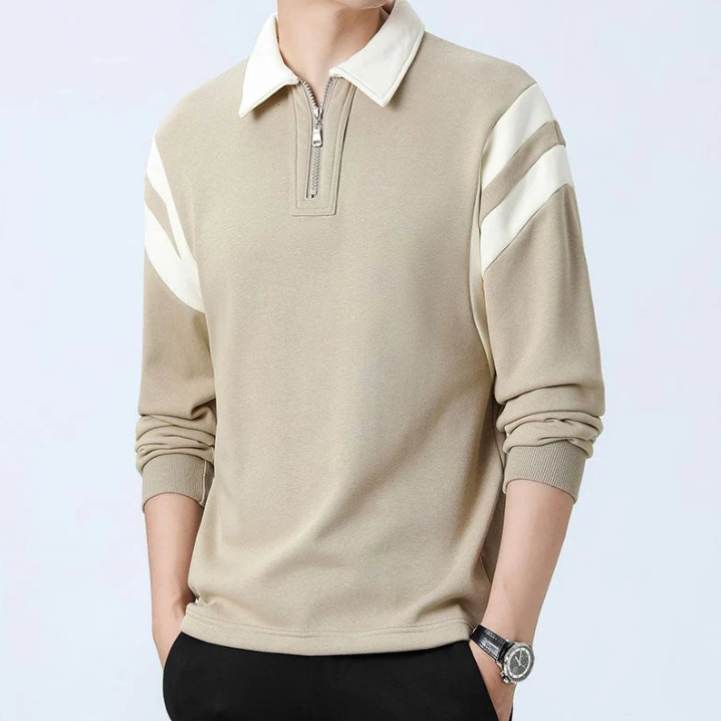 Heritage Cotton Quarter-Zip Sweatshirt - London Lake