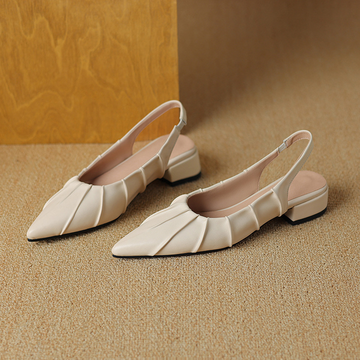 Palermo Pleat Slingback Heels - London Lake