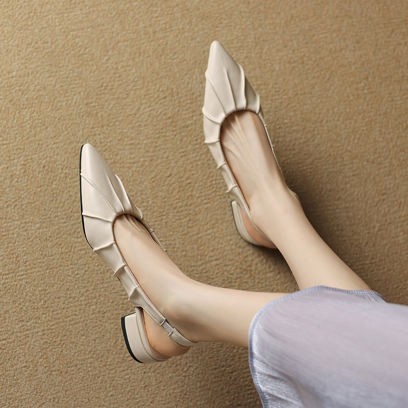 Palermo Pleat Slingback Heels - London Lake