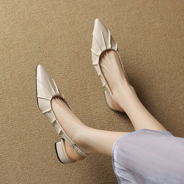 Palermo Pleat Slingback Heels - London Lake