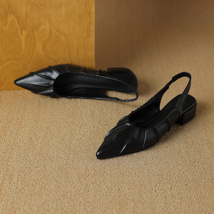 Palermo Pleat Slingback Heels - London Lake