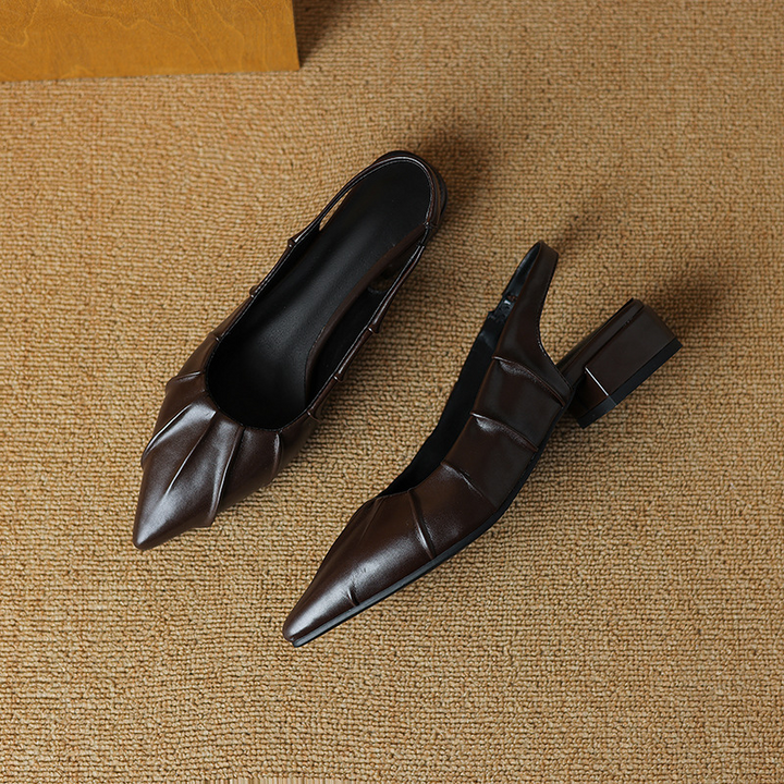 Palermo Pleat Slingback Heels - London Lake