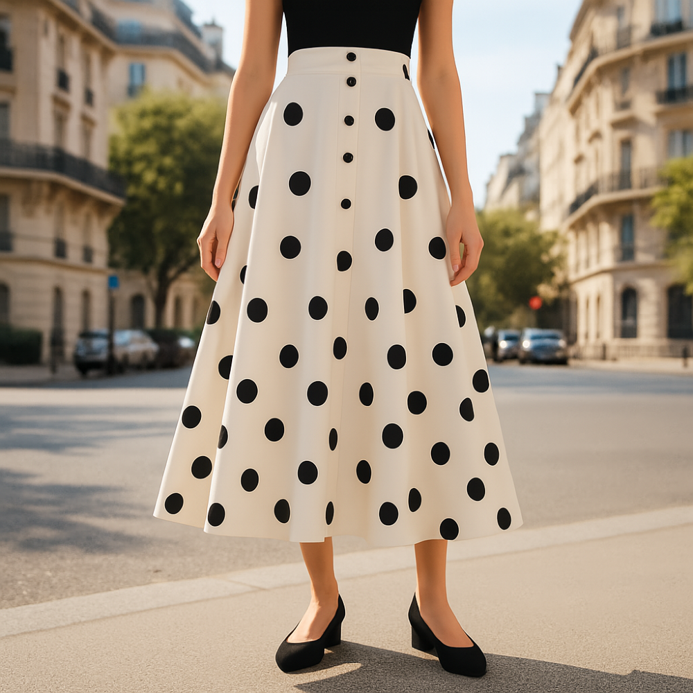 Monet Polka Dot Skirt - London Lake