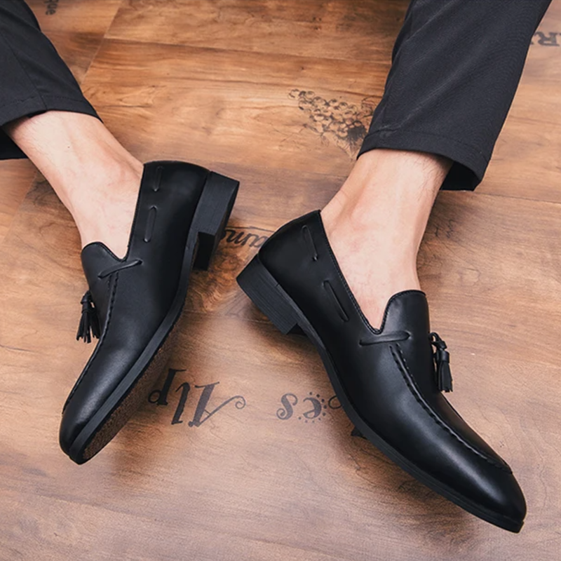 Salvatore Tassel Leather Loafers - London Lake