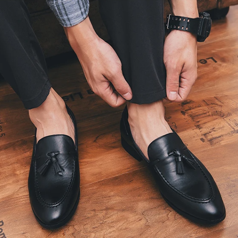 Salvatore Tassel Leather Loafers - London Lake