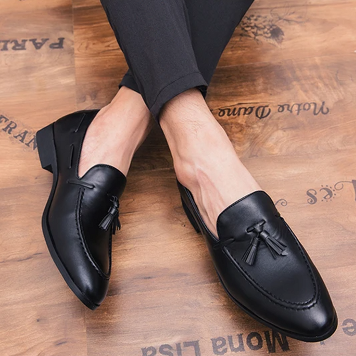 Salvatore Tassel Leather Loafers - London Lake