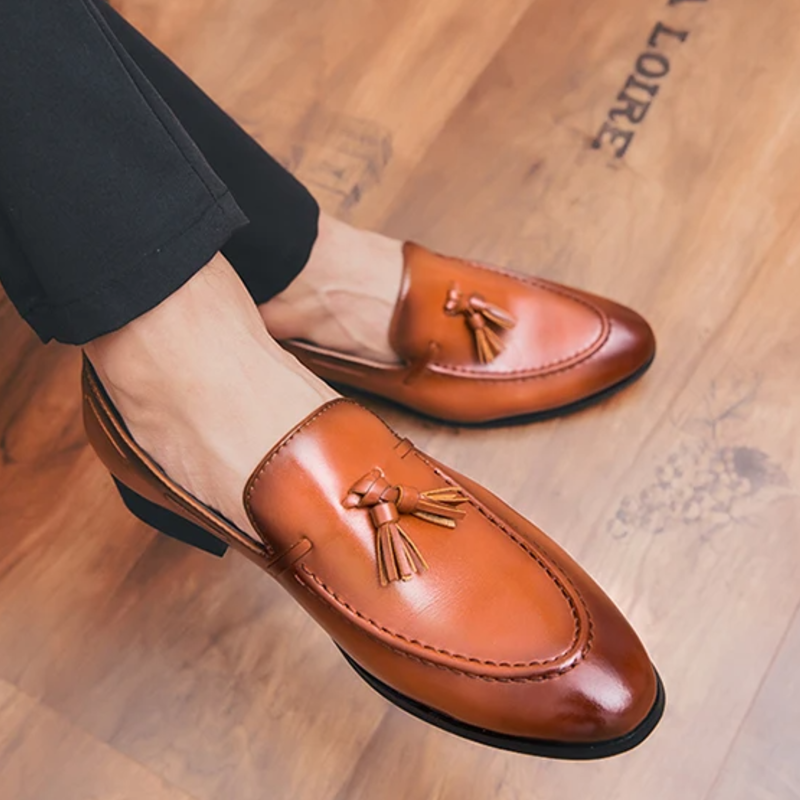 Salvatore Tassel Leather Loafers - London Lake