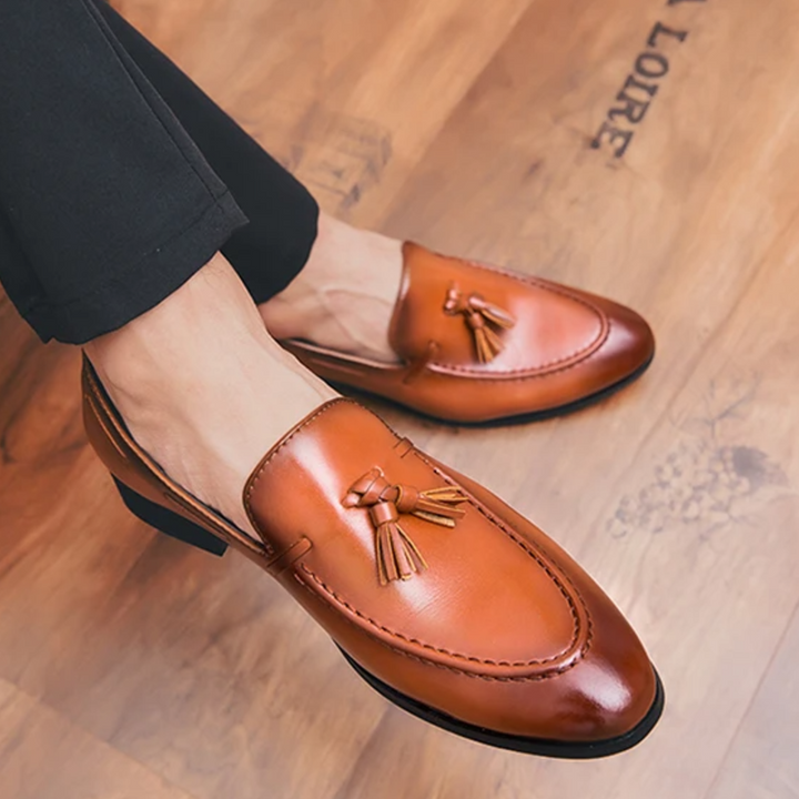 Salvatore Tassel Leather Loafers - London Lake