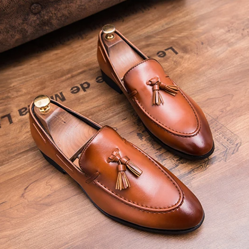 Salvatore Tassel Leather Loafers - London Lake