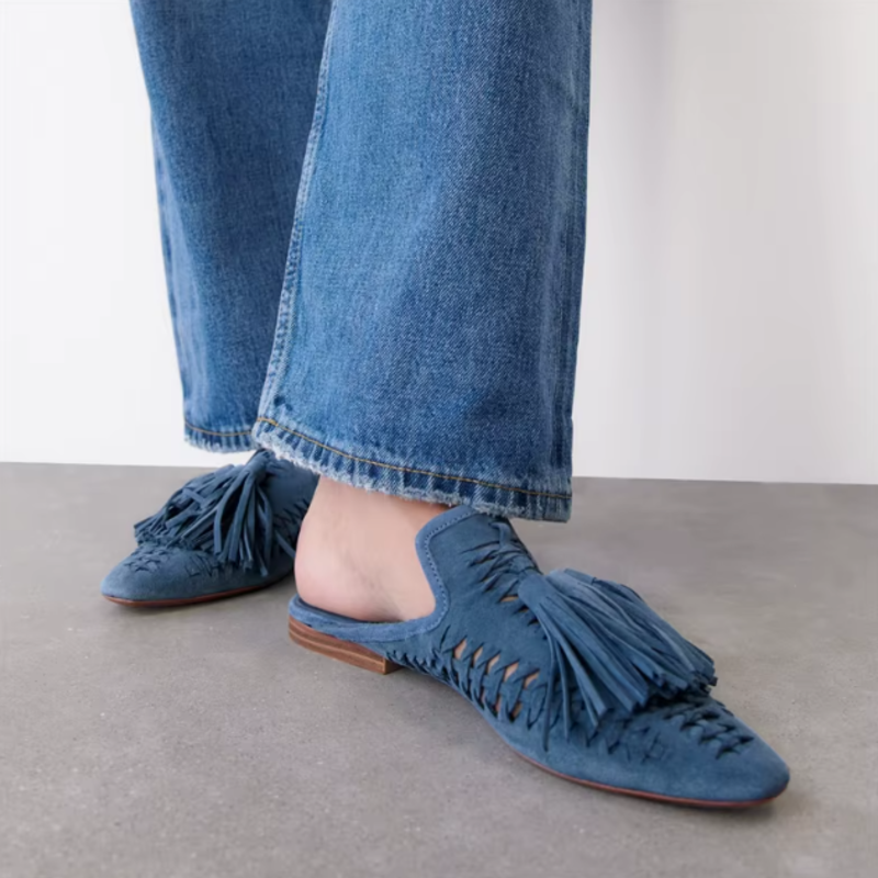 Tassel Fringe Mules - London Lake