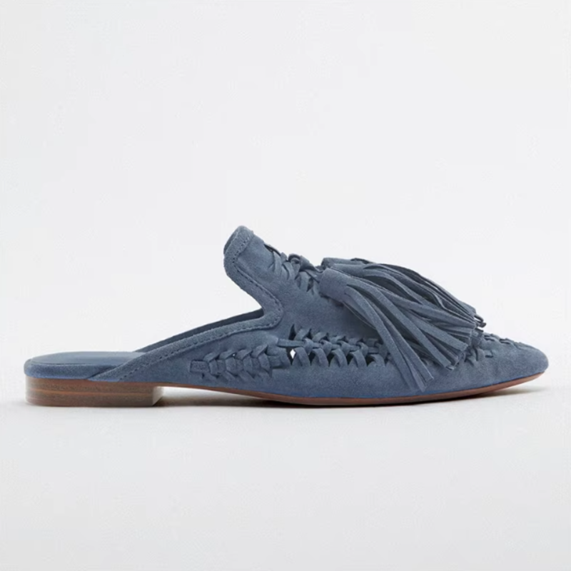 Tassel Fringe Mules - London Lake