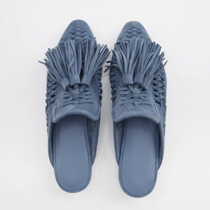 Tassel Fringe Mules - London Lake