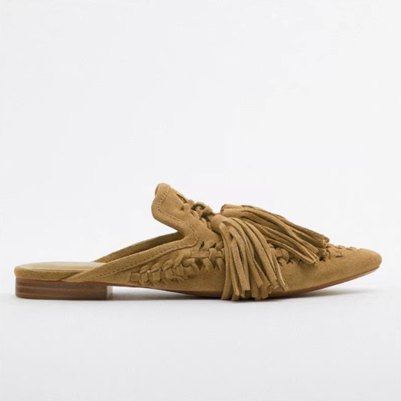 Tassel Fringe Mules - London Lake