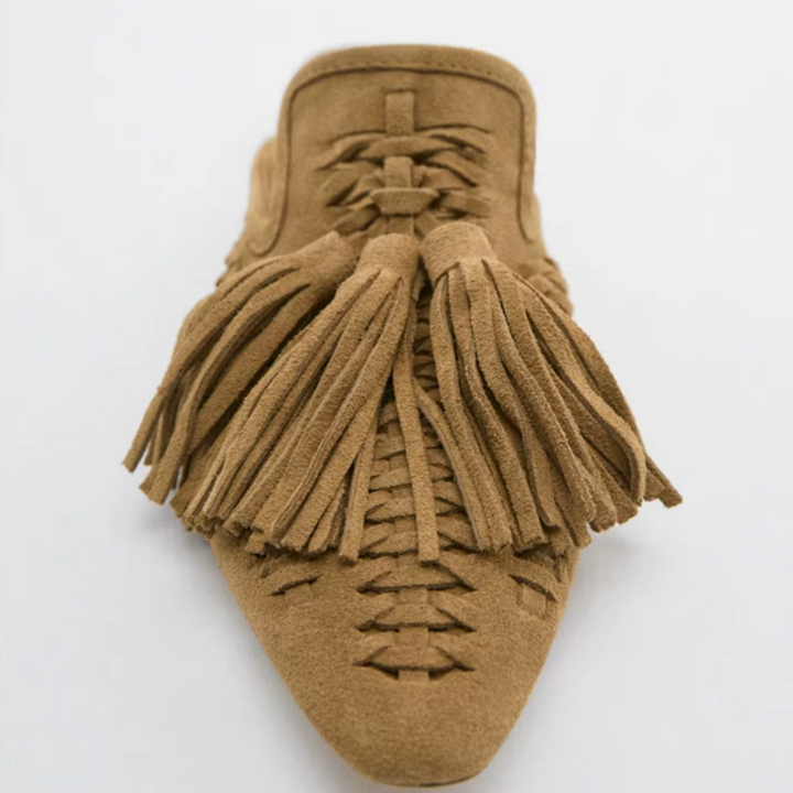 Tassel Fringe Mules - London Lake