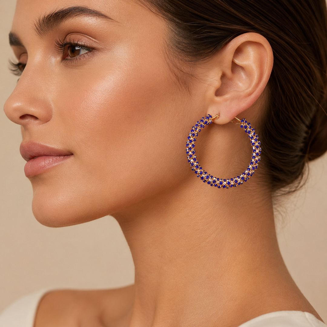 Rhinestone Hoop Earrings