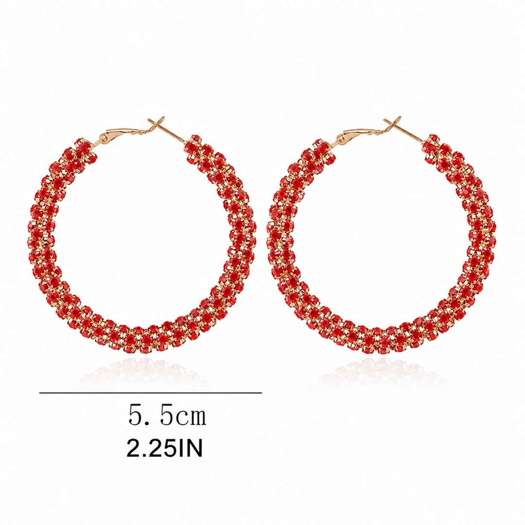 Rhinestone Hoop Earrings
