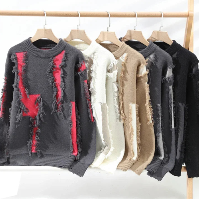 Distress Mode Crew Neck Sweater - London Lake