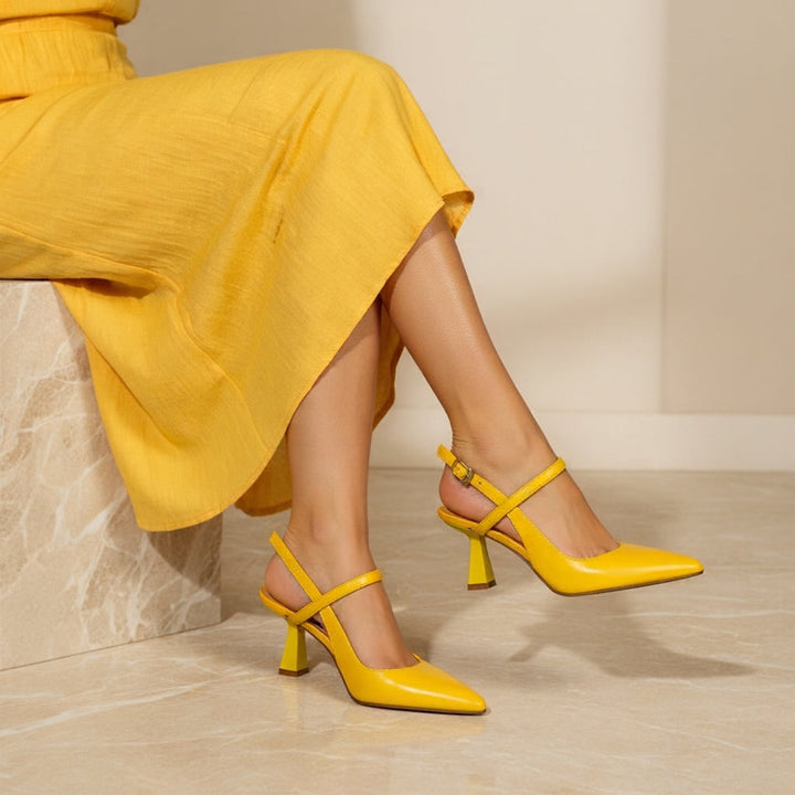 Riviera Slingback Heels - London Lake