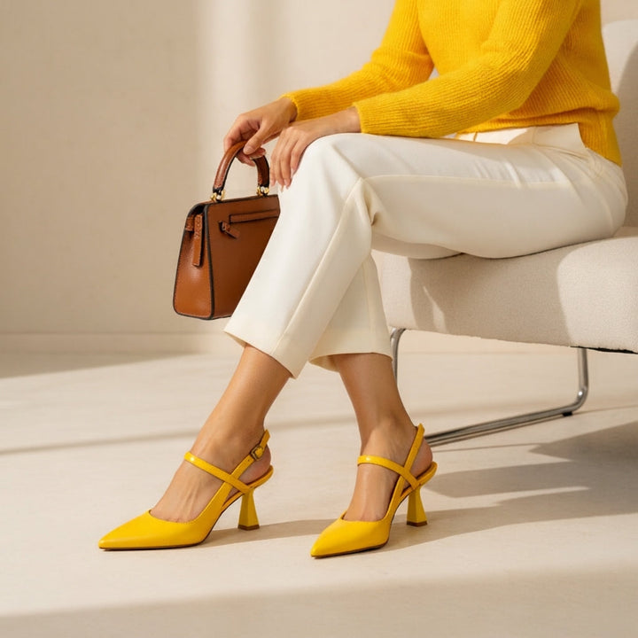Riviera Slingback Heels - London Lake