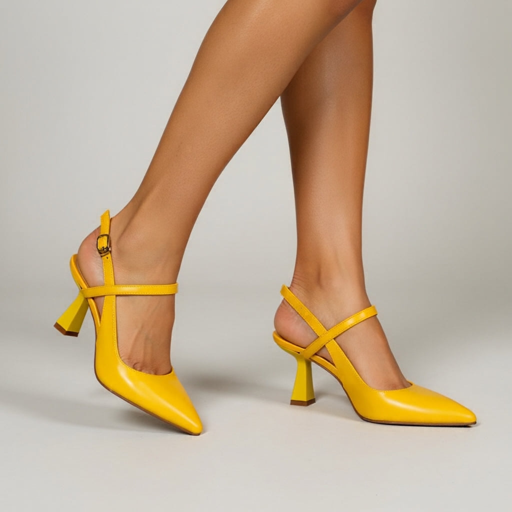 Riviera Slingback Heels - London Lake