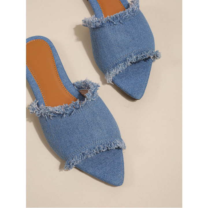Riviera Denim Slides - London Lake