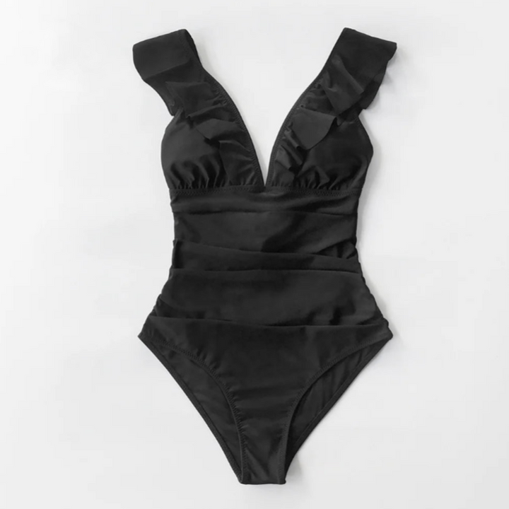 Serena Ruffle One-Piece Swimsuit - London Lake