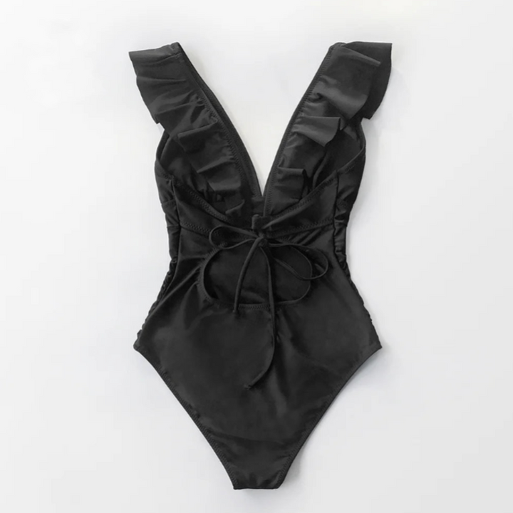 Serena Ruffle One-Piece Swimsuit - London Lake