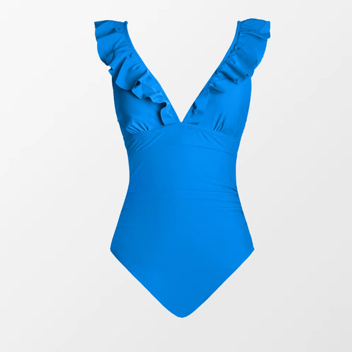 Serena Ruffle One-Piece Swimsuit - London Lake