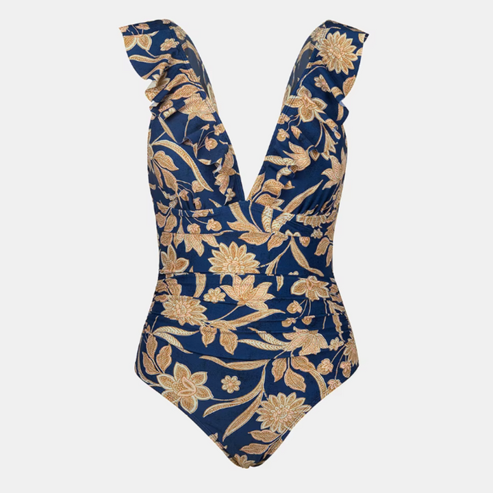 Serena Ruffle One-Piece Swimsuit - London Lake