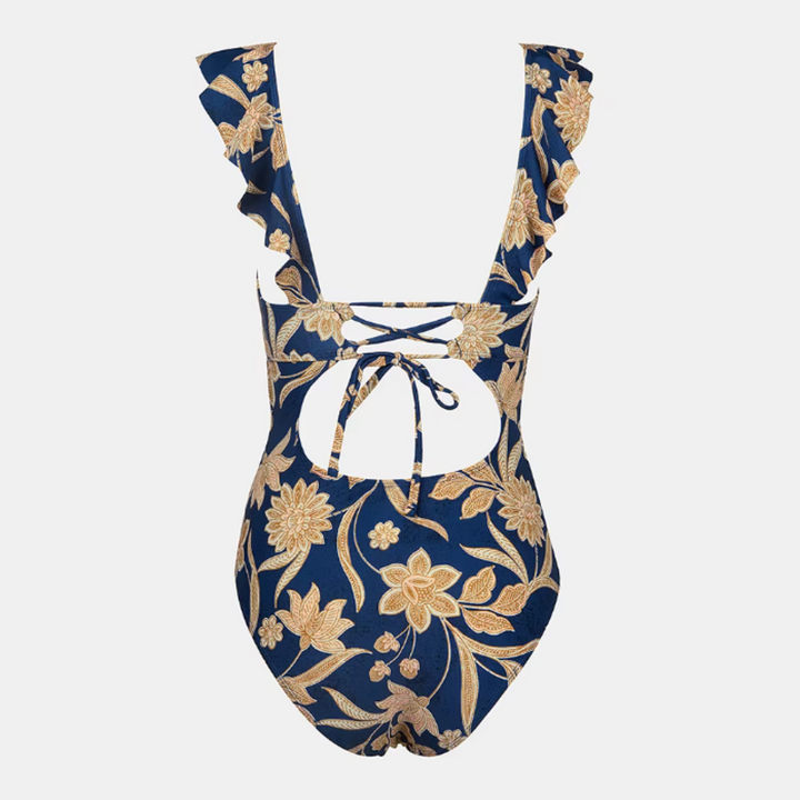 Serena Ruffle One-Piece Swimsuit - London Lake