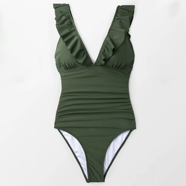 Serena Ruffle One-Piece Swimsuit - London Lake