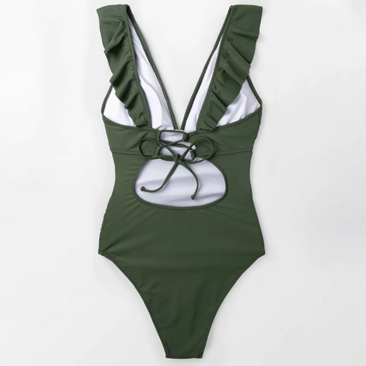 Serena Ruffle One-Piece Swimsuit - London Lake