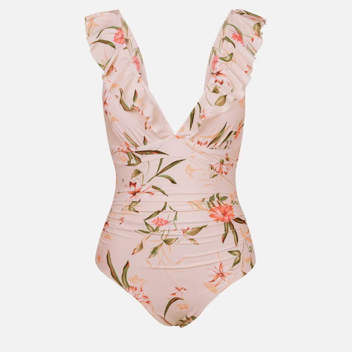 Serena Ruffle One-Piece Swimsuit - London Lake