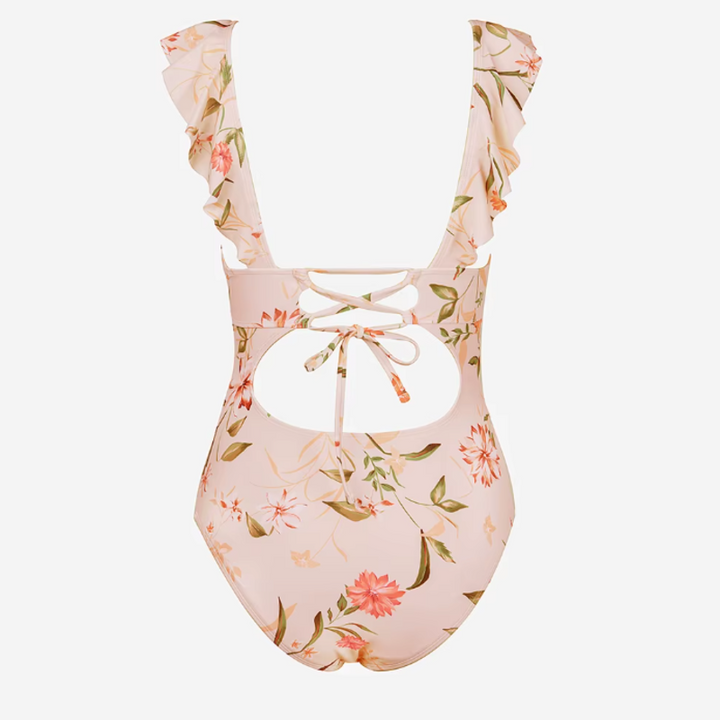 Serena Ruffle One-Piece Swimsuit - London Lake
