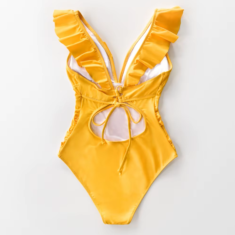 Serena Ruffle One-Piece Swimsuit - London Lake