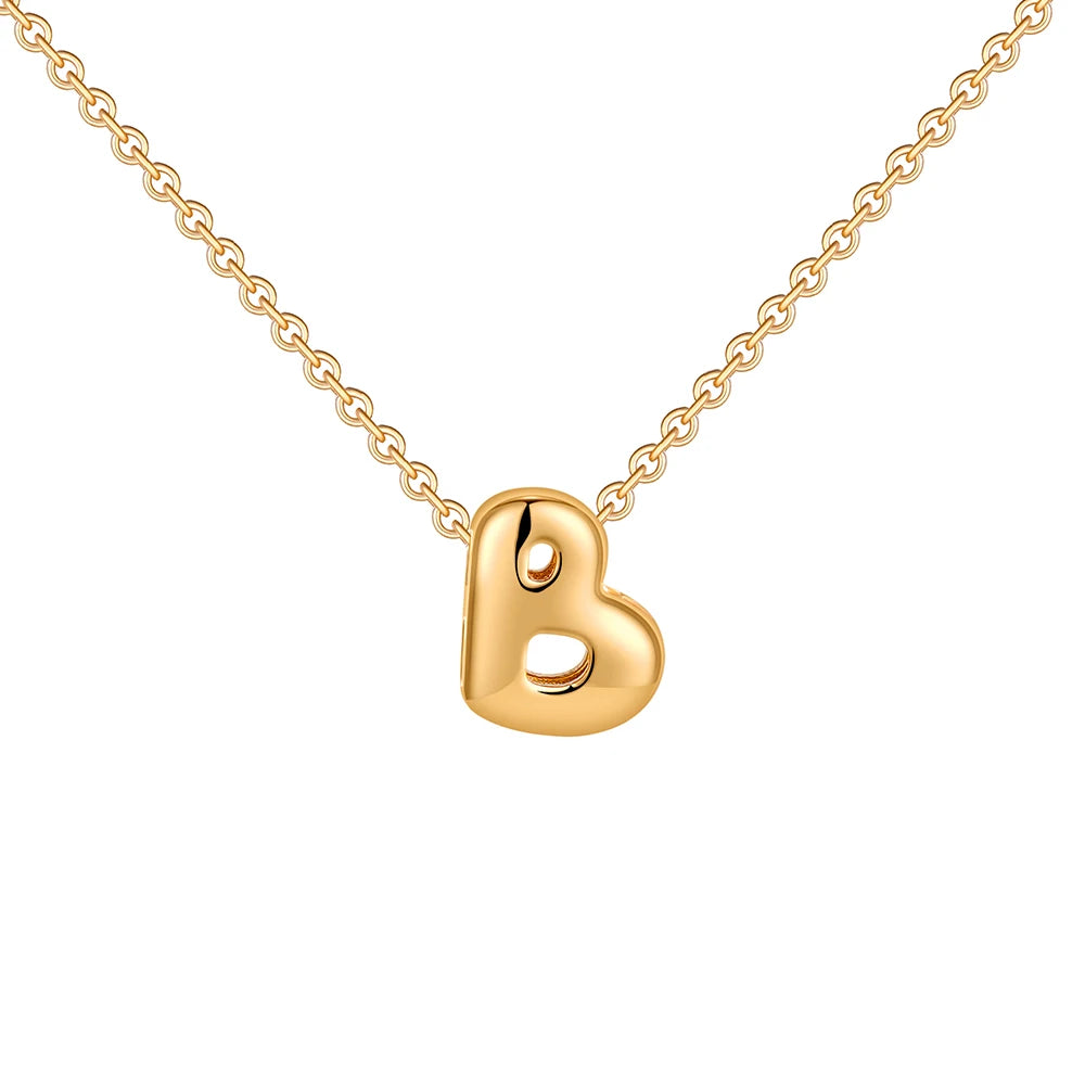 Initial Bubble Charm Necklace - London Lake