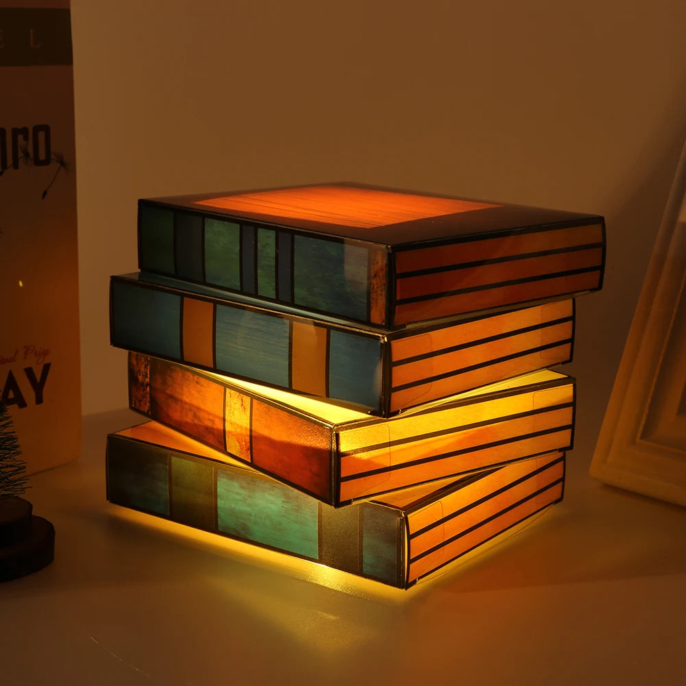 Stained Glass Book Lamp - London Lake