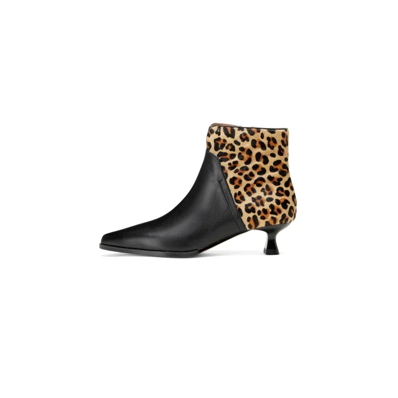 Leopard Whisper Leather Boots - London Lake