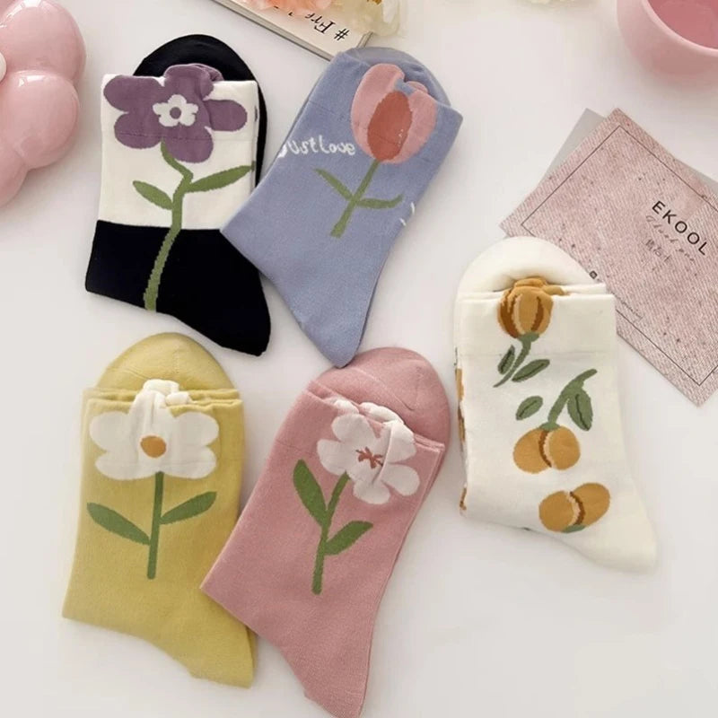 Blush Bloom 5-Pair Sock Bundle - London Lake