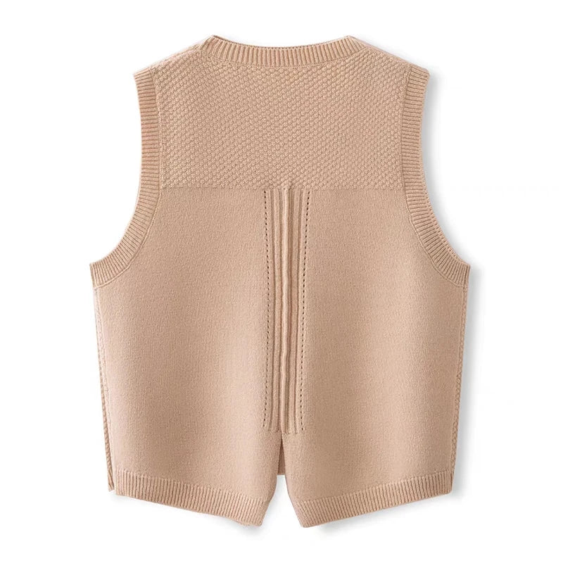 Florence Wool Knit Vest - London Lake