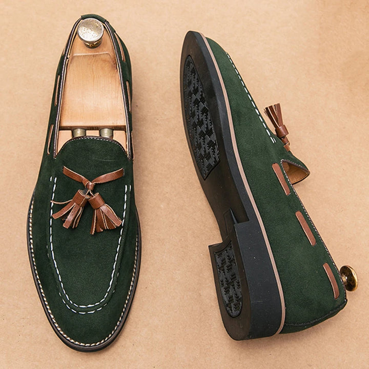 Belmont Tassel Suede Loafers - London Lake