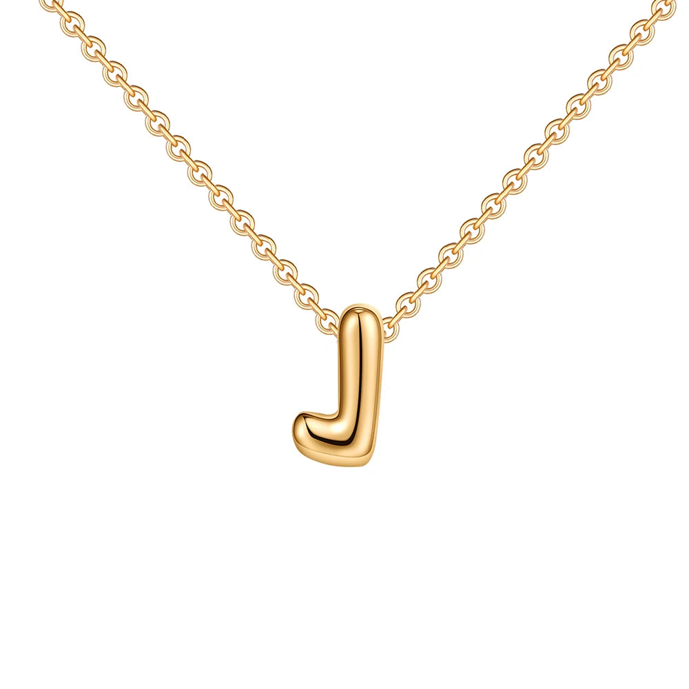 Initial Bubble Charm Necklace - London Lake