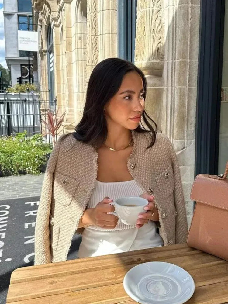 Montclair Crop Tweed Jacket - London Lake