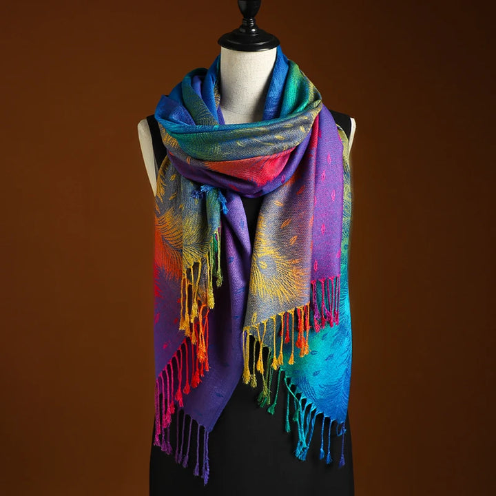 Wild Iris Tassel Scarf - London Lake