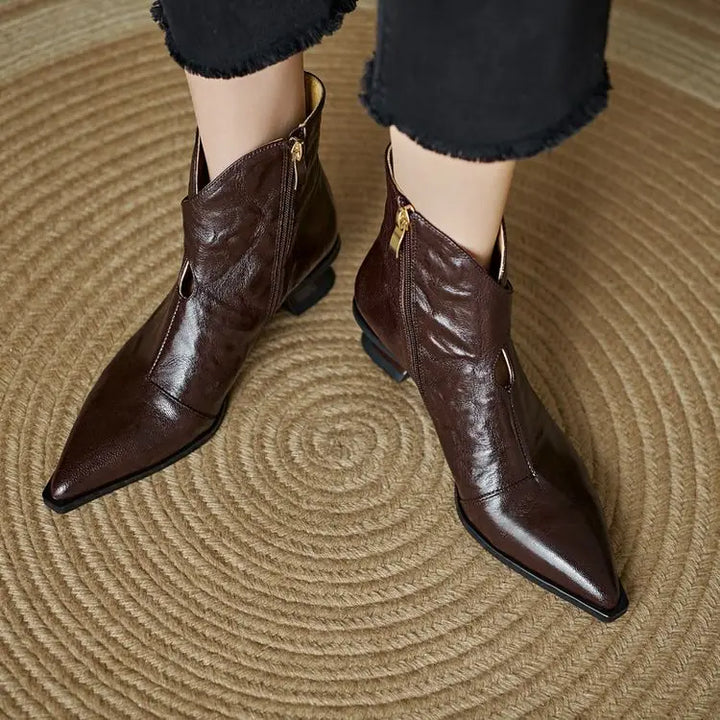 Aurora Leather Buckle Boots - London Lake