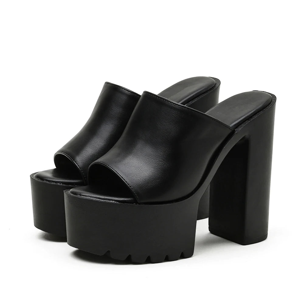 Stella Semi-Shine Wedge Mules - London Lake