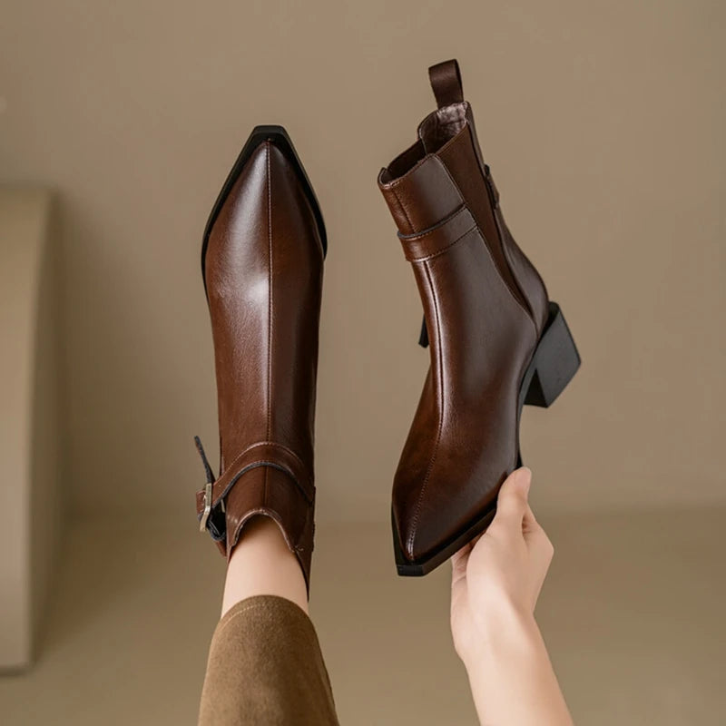 Mayfair Leather Ankle Boots - London Lake